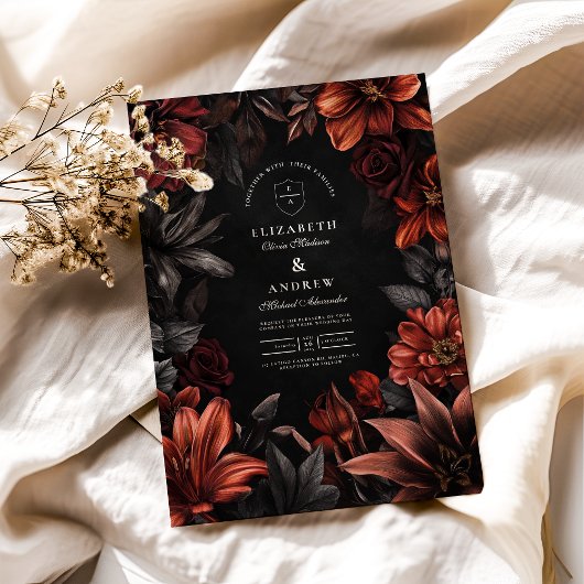 Invitation Mariage floral Art nouveau