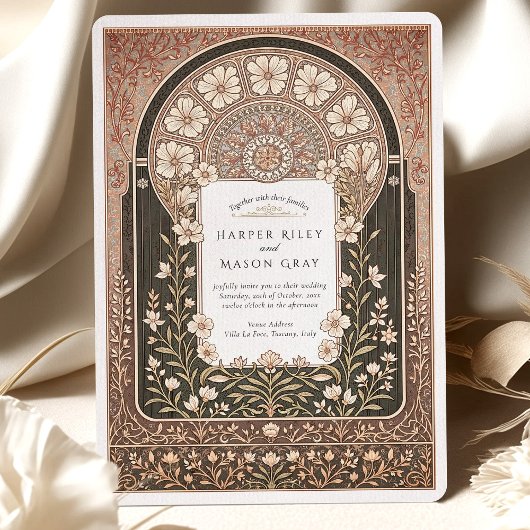 Invitation Mariage Floral Art Nouveau complexe