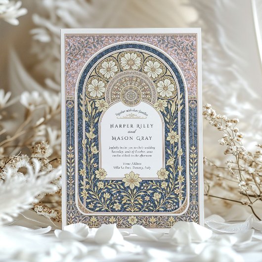 Invitation Mariage Floral Art Nouveau complexe