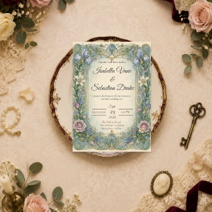 Invitation Mariage Floral Art Nouveau Éthéré