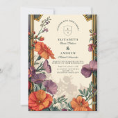Invitation Mariage floral Art Nouveau Sunset (Devant)