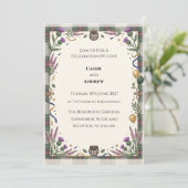 Invitation Mariage Floral au Chardon Violet (Debout devant)