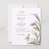 Invitation Mariage floral au lys violet (Devant)