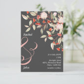 Invitation Mariage Floral Australien Gris et Blush (Debout devant)