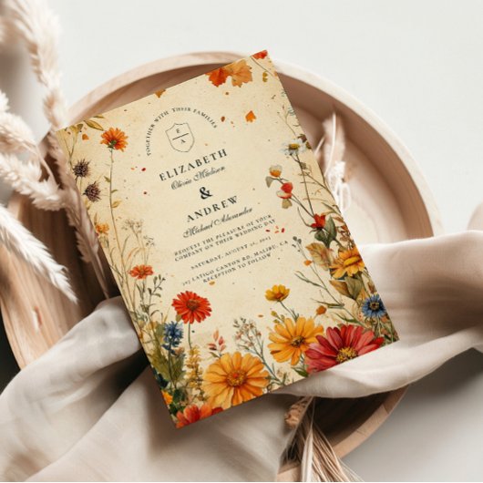 Invitation Mariage Floral Automnal Audacieux