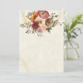 Invitation Mariage floral automnal et or vierge (Debout devant)