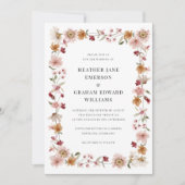 Invitation Mariage Floral Automnal Rustique (Devant)