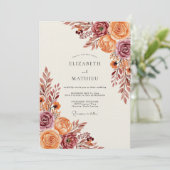 Invitation Mariage Floral Automnal Rustique (Debout devant)