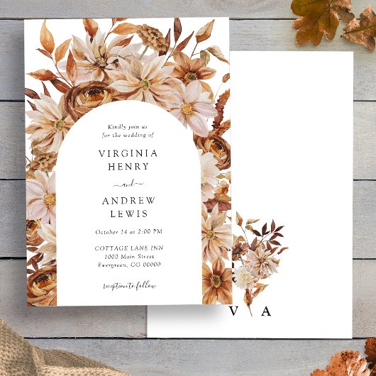 Invitation Mariage floral automne