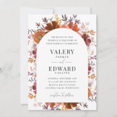 Invitation Mariage floral automne Elegant Boho (Devant)