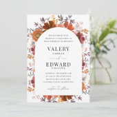 Invitation Mariage floral automne Elegant Boho (Debout devant)
