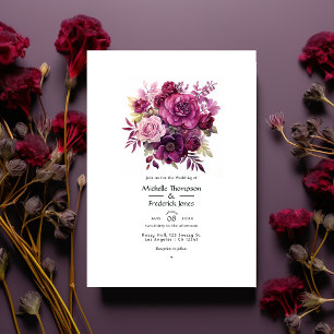 Invitation Mariage Floral aux Baies Profondes