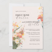Invitation Mariage Floral aux Teintes Roses Romantiques (Devant)