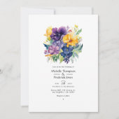 Invitation Mariage Floral aux Tons de Bijoux (Devant)