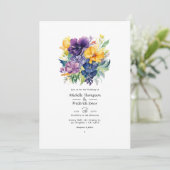 Invitation Mariage Floral aux Tons de Bijoux (Debout devant)