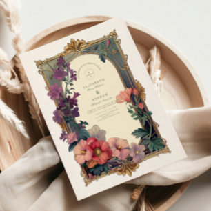 Invitation Mariage Floral Baroque Art Nouveau