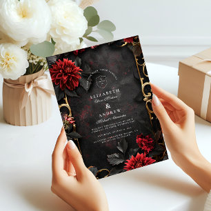 Invitation Mariage Floral Baroque Sombre