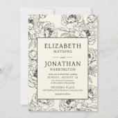 Invitation Mariage Floral beige (Devant)