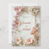 Invitation Mariage Floral beige (Devant)