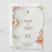 Invitation Mariage Floral beige (Dos)