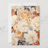 Invitation Mariage floral beige clair et champagne (Dos)