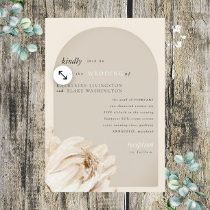 Invitation Mariage floral beige moderne