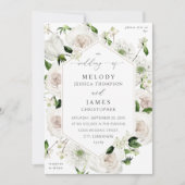 Invitation Mariage floral blanc (Devant)