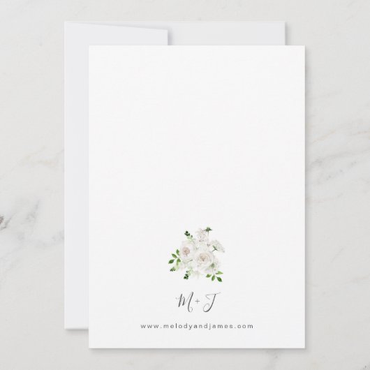 Invitation Mariage floral blanc (Dos)