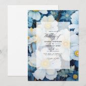 Invitation Mariage floral blanc (Devant / Derrière)