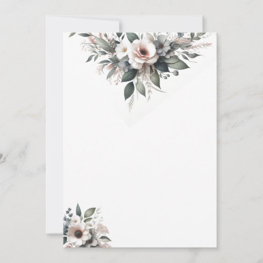 Invitation Mariage floral blanc (Devant)