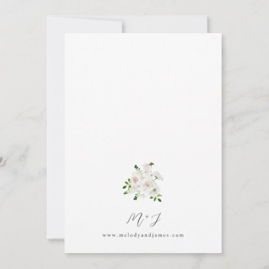 Invitation Mariage floral blanc 2 (Dos)