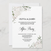 Invitation Mariage floral blanc après la fête (Devant)