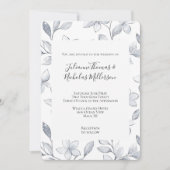 Invitation Mariage floral blanc argenté (Devant)