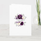 Invitation Mariage floral blanc blanc blanc blanc de prune d' (Dos)