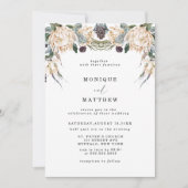 Invitation Mariage floral blanc boho tropical (Devant)