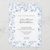 Invitation Mariage floral blanc chic (Devant / Derrière)