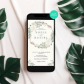 Invitation Mariage floral blanc crémeux d'hiver