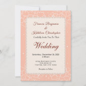 Invitation Mariage floral blanc de corail moderne (Devant)