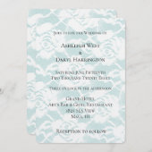 Invitation Mariage floral blanc de menthe romantique (Devant / Derrière)