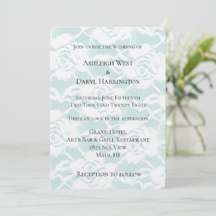 Invitation Mariage floral blanc de menthe romantique