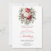 Invitation Mariage Floral Blanc Doré Boho Intemporel (Devant)