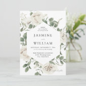Invitation Mariage Floral Blanc Douillet 2 (Debout devant)