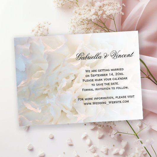 Invitation Mariage floral blanc Enregistrer la date