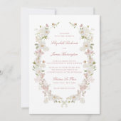 Invitation Mariage floral blanc et doux romantique (Devant)