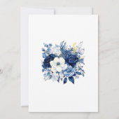 Invitation Mariage floral blanc et marine (Dos)