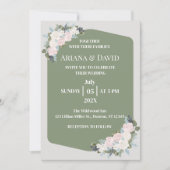 Invitation Mariage Floral Blanc Et Rose (Devant)