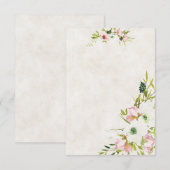 Invitation Mariage floral blanc et rose budget vierge (Devant / Derrière)