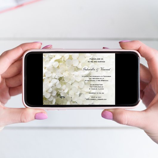 Invitation Mariage floral blanc Hydrangea