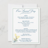 Invitation Mariage floral blanc, jaune et gris (Dos)