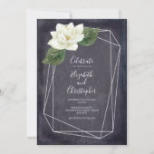 Invitation Mariage floral blanc Magnolia (Devant)